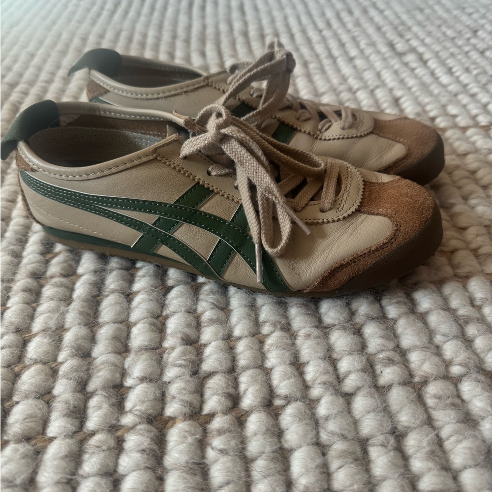 Onitsuka Tiger by Asics Beige and Green Sneakers